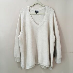 NWT Cyrus Women’s Plus 2X beige Knit V Neck Fit  Sleeve Pullover Sweater Top